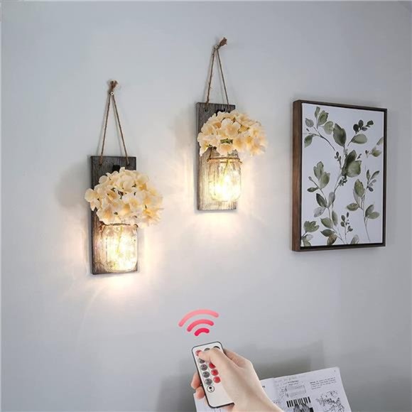 Rustic Wooden Wall Hanging Decor with LED String Lights for Modern Living Room - Picture 6 of 6